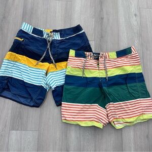 Patagonia men’s swim trunks stripes multicolor size  38 swim surf beach